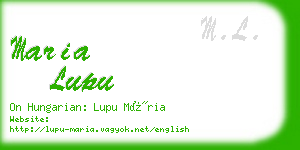 maria lupu business card